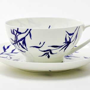 Чашка с блюдцем чайная Травки (веточки) 1/2 Купольная