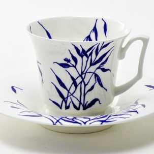 Чашка с блюдцем чайная Травки (веточки) 1/2 Юлия