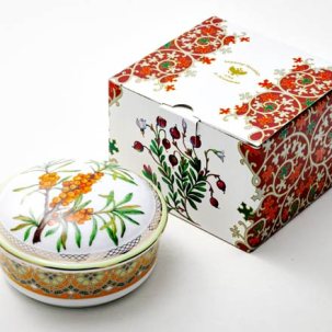 Туалетная коробочка в подарочной коробке Цветы и ягоды России. Облепиха сибирская Круглая