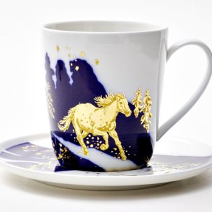 Чашка с блюдцем чайная Зимняя дорога 1/2 Колокол