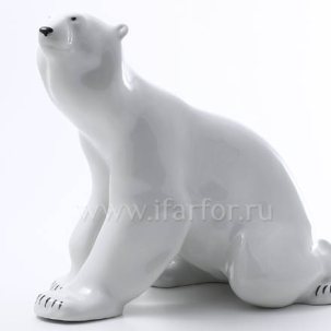 Скульптура Медведь сидит б.р. Белый