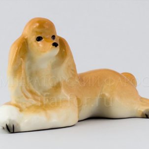 Скульптура Пудель лежащий Рыжий