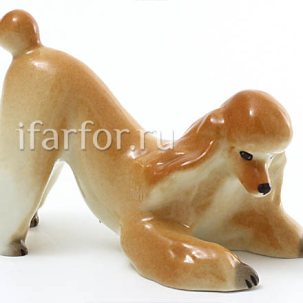 Скульптура Пудель играющий Рыжий