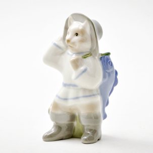 Скульптура Кот с рыбой Удача