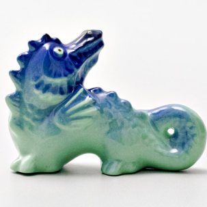 Скульптура Дракон 2 голубой Радость