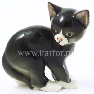 Скульптура Кошка Черный