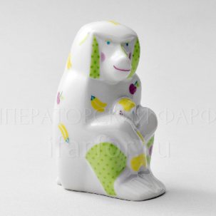 Скульптура Павиан с детенышем Желтый