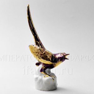 Скульптура Сорока Голубой перламутр 2