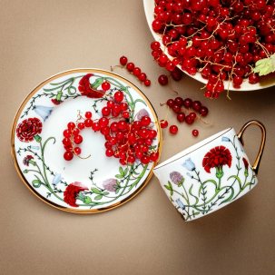 «Сады в переулках уже зеленели густо. На сиренях лиловые елочки торчали, рябины выпустили белые пенки цвета. Доносило че