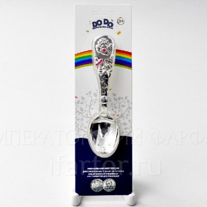 Ложка детская Ангел с розовой эмалью Тактильная