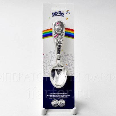 Ложка детская Божья коровка с розовой эмалью Тактильная