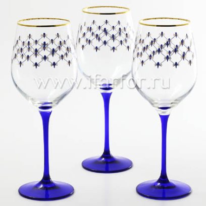 Набор бокалов для вина Кобальтовая сетка 6/6 Европейская