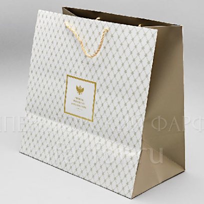 Подарочный пакет средний Белый