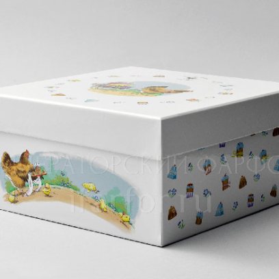 Подарочная упаковка для детского набора Детская пасха Квадратная