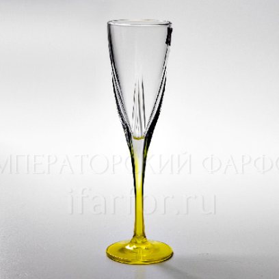 Фужер для шампанского Желтый Cristalleria Fusion