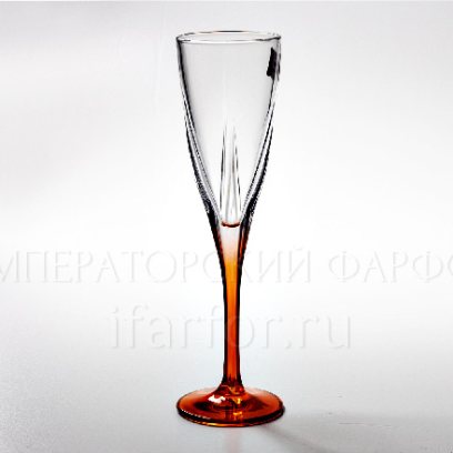 Фужер для шампанского Оранжевый Cristalleria Fusion