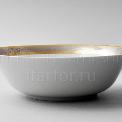 Салатник «Широкий кант платина золото» Форма: Опал. Фарфор. 250 мм.