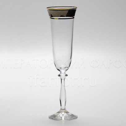 Бокал для шампанского Цветочный орнамент Анжела