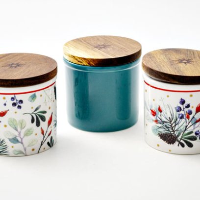 Набор из 3 банок в подарочной коробке Календа зеленый 3/6 Стандартная