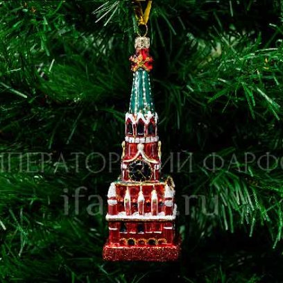 Елочная игрушка Кремлевская башня с часами