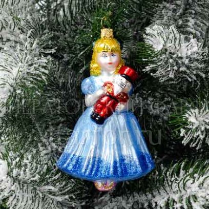 Елочная игрушка Девочка со щелкунчиком
