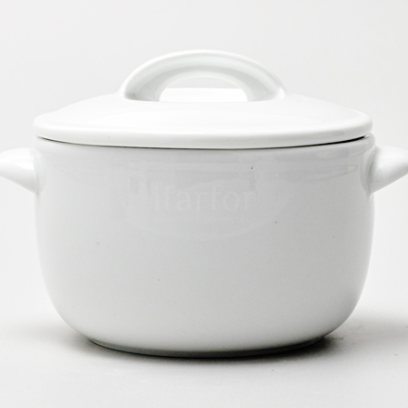 Горшочек с крышкой для запекания Белый Классический