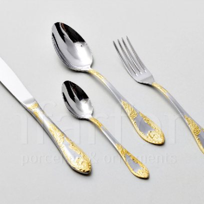 Набор столовых приборов в картонной коробке С покрытием золотом 24 карата 6/24 Императорский