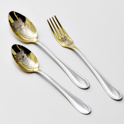 Набор столовых приборов детский «Котик» 1/3