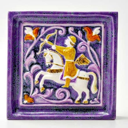 Изразец Охотник 2 сиреневый