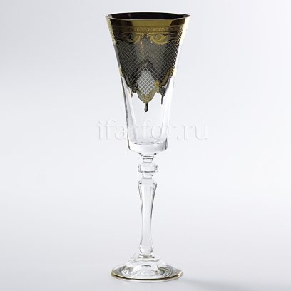 Набор бокалов для шампанского «Вуаль черная» 6/6