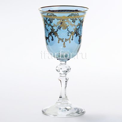 Набор бокалов для вина «Акварель голубая» 6/6