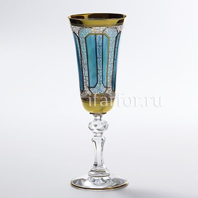 Набор бокалов для шампанского «Медальон бирюзовый» 6/6