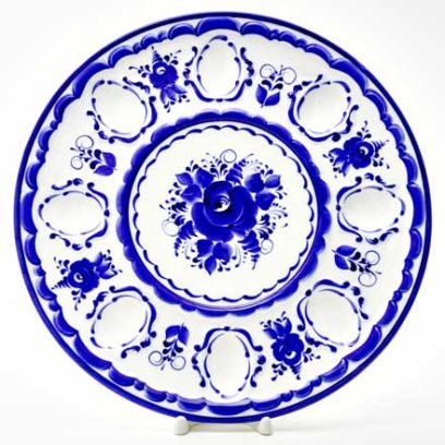 Блюдо пасхальное Гжель