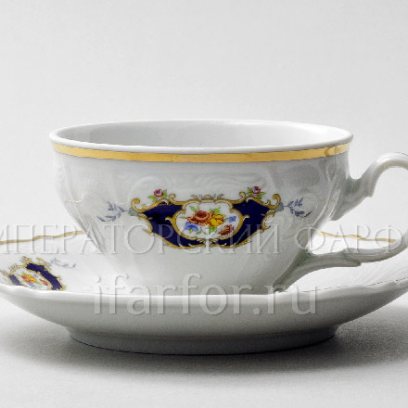 Чашка с блюдцем чайная «Бернадотт Синий глаз» 1/2