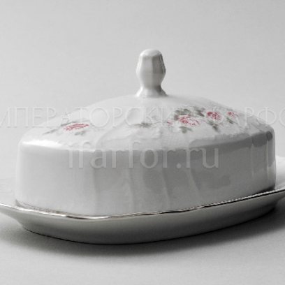 Масленка и крышка Бернадотт Серая роза платина Бернадотт
