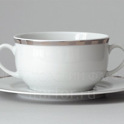 Чашка с блюдцем бульонная Платиновые пластинки 1/2 Опал