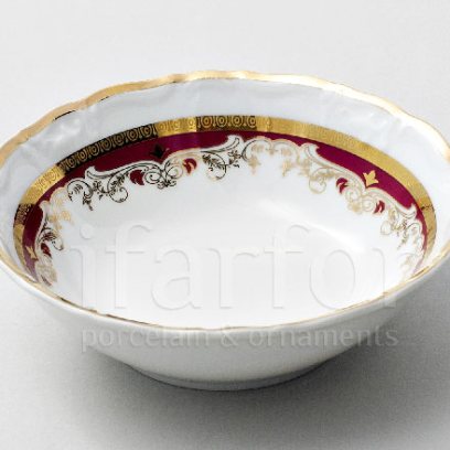 Салатник «Красная лилия» Форма: Мария Луиза. Фарфор. 130 мм.