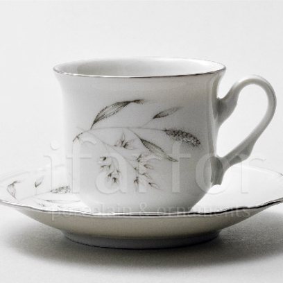Чашка с блюдцем кофейная второй сорт «Серебряные колосья» 1/2