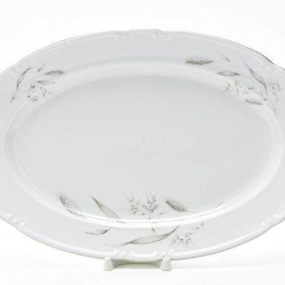 Блюдо овальное «Констанция Серебряные колосья»