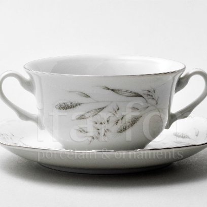 Чашка с блюдцем бульонная Серебряные колосья Констанция