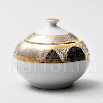 Сахарница Широкий кант платина золото Опал