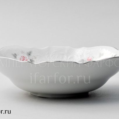 Салатник «Бернадотт Серая роза платина» Форма: Бернадотт. Фарфор. 190 мм.