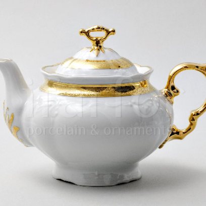 Чайник заварочный «Золотая лента» Форма: Мария Луиза. Фарфор. 1200 мл.