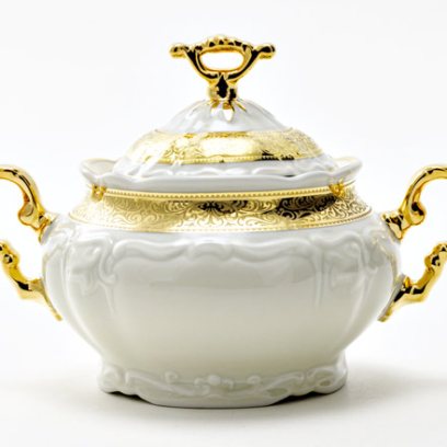 Сахарница «Золотая лента Ivory» Форма: Мария Луиза. Фарфор. 350 мл.