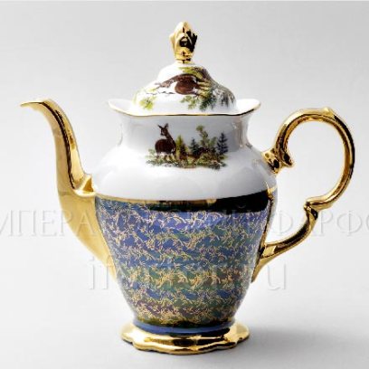 Кофейник «Охота Зеленая» Форма: STERNE PORCELAN. Фарфор. 1250 мл.