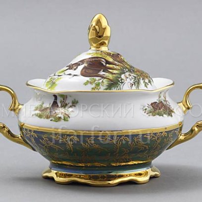 Сахарница «Охота Зеленая» Форма: STERNE PORCELAN. Фарфор. 350 мл.