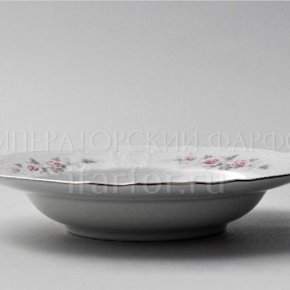Тарелка глубокая Бернадотт Серая роза платина