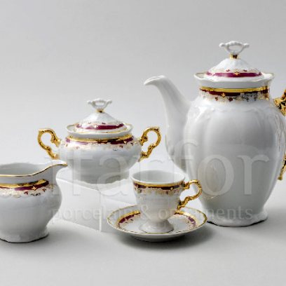 Сервиз кофейный Красная лилия 6/17 Мария Луиза