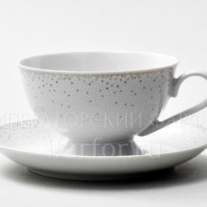Чашка с блюдцем чайная Бисер серебристый 1/2 Repast