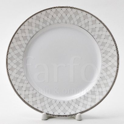 Тарелка десертная Серая сетка Платина
